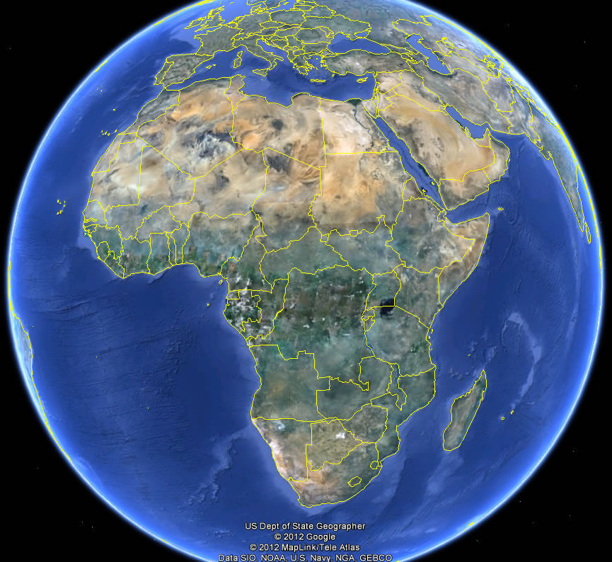 afrika erde karte
